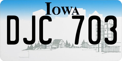 IA license plate DJC703