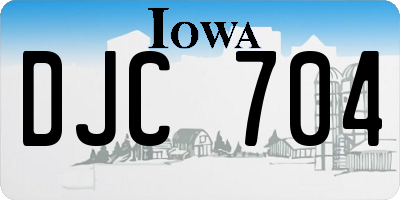 IA license plate DJC704
