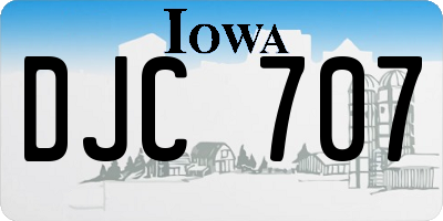 IA license plate DJC707