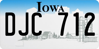 IA license plate DJC712