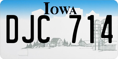 IA license plate DJC714