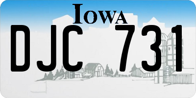 IA license plate DJC731