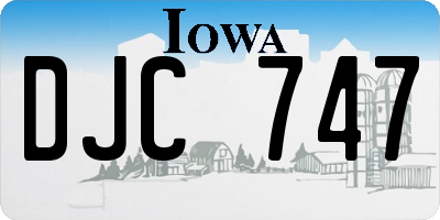 IA license plate DJC747