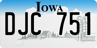 IA license plate DJC751