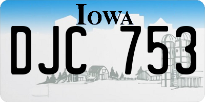 IA license plate DJC753