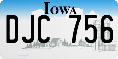 IA license plate DJC756
