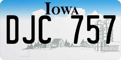 IA license plate DJC757