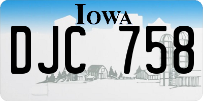 IA license plate DJC758