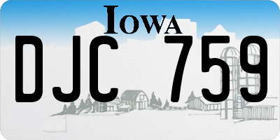 IA license plate DJC759