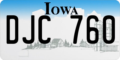 IA license plate DJC760