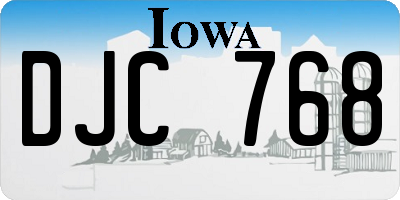 IA license plate DJC768