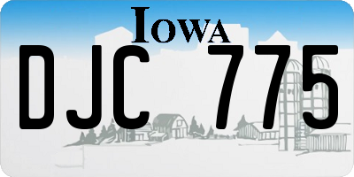 IA license plate DJC775