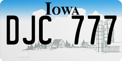 IA license plate DJC777