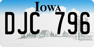 IA license plate DJC796