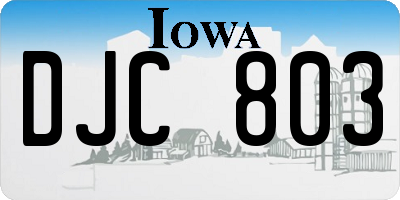 IA license plate DJC803