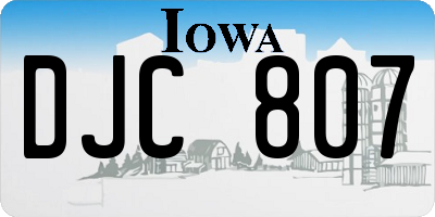 IA license plate DJC807