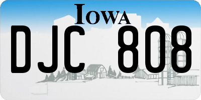 IA license plate DJC808