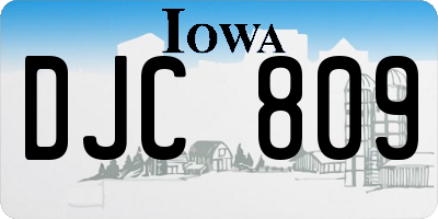IA license plate DJC809
