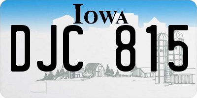IA license plate DJC815