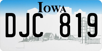 IA license plate DJC819