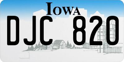 IA license plate DJC820