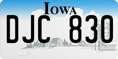 IA license plate DJC830