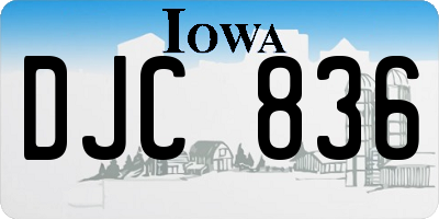 IA license plate DJC836