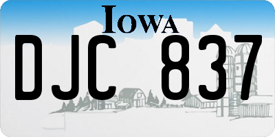 IA license plate DJC837