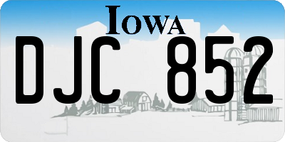 IA license plate DJC852