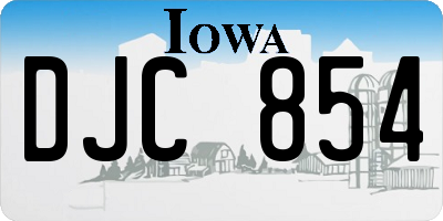 IA license plate DJC854