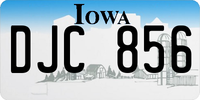IA license plate DJC856