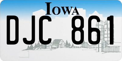 IA license plate DJC861