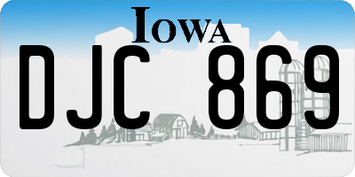 IA license plate DJC869