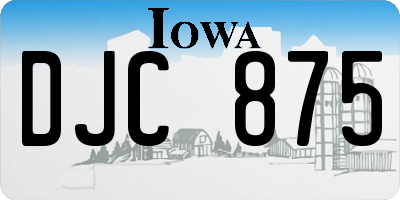 IA license plate DJC875