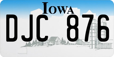 IA license plate DJC876