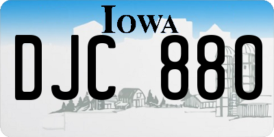 IA license plate DJC880
