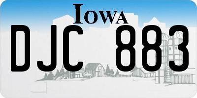 IA license plate DJC883