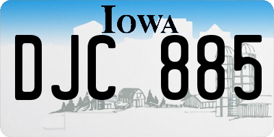 IA license plate DJC885