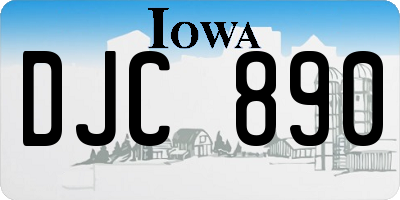 IA license plate DJC890
