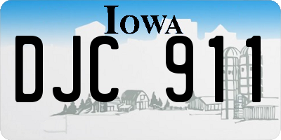 IA license plate DJC911