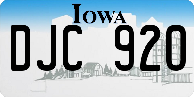 IA license plate DJC920