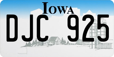 IA license plate DJC925