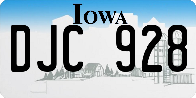 IA license plate DJC928