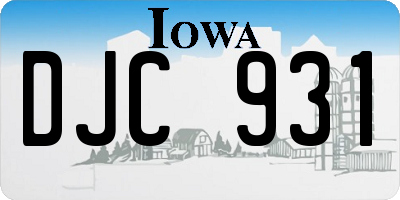 IA license plate DJC931