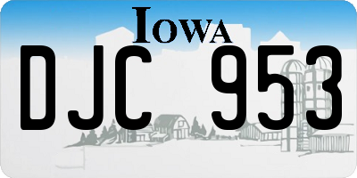 IA license plate DJC953
