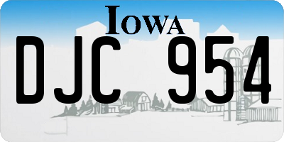 IA license plate DJC954