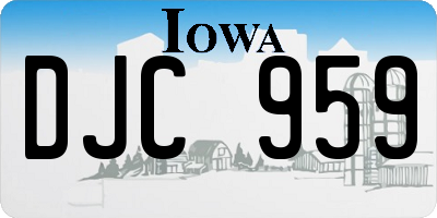 IA license plate DJC959