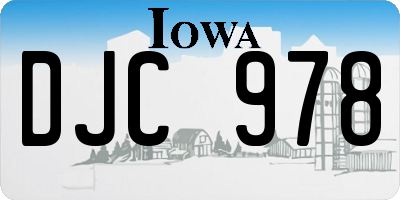 IA license plate DJC978