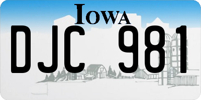 IA license plate DJC981