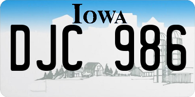 IA license plate DJC986